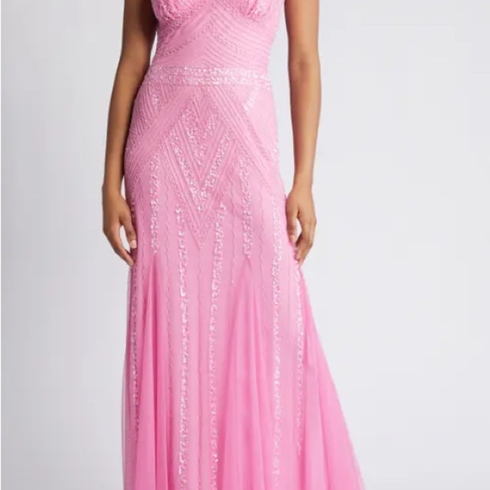 Jump Pink Sequin Embellished Prom Maxi Dress